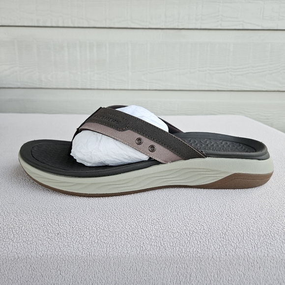 Skechers Silva Falco Thong Flip Flop Sandal Men 12 Brown Relaxed Fit Vegan - Picture 5 of 11